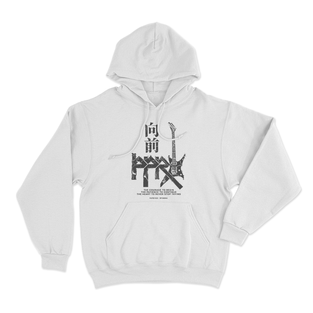 Paper Rex Forward Guitar Graphic Unisex Hoodie White Paper Rex Forward Guitar Graphic Unisex Hoodie White