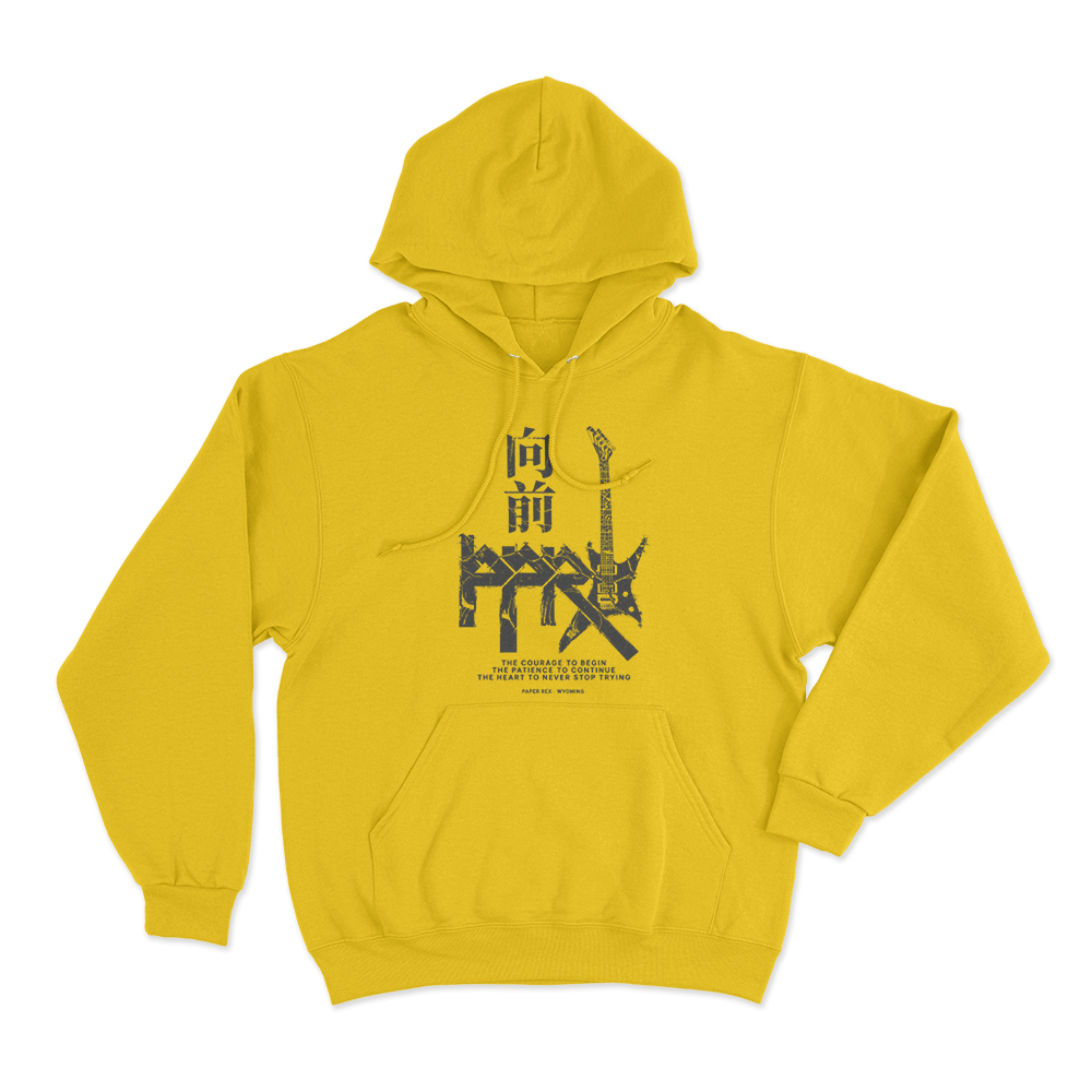 Paper Rex Forward Guitar Graphic Unisex Hoodie Yellow Paper Rex Forward Guitar Graphic Unisex Hoodie Yellow